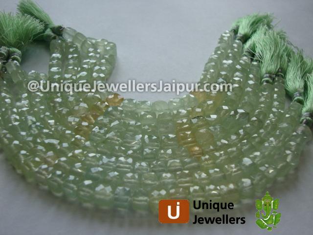 Multi Prenite Faceted Cube Beads